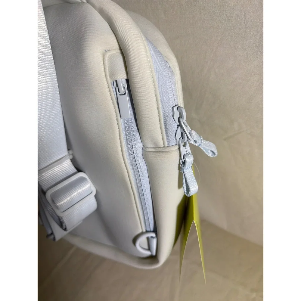 White Neoprene Sling Backpack Crossbody Bag Active Sport